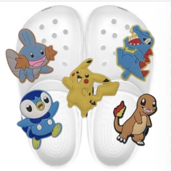 BOGO! Crocs Style Shoe Charms Jibbitz - POKEMON Pikachu & more 5 piece Set NEW - Picture 1 of 5